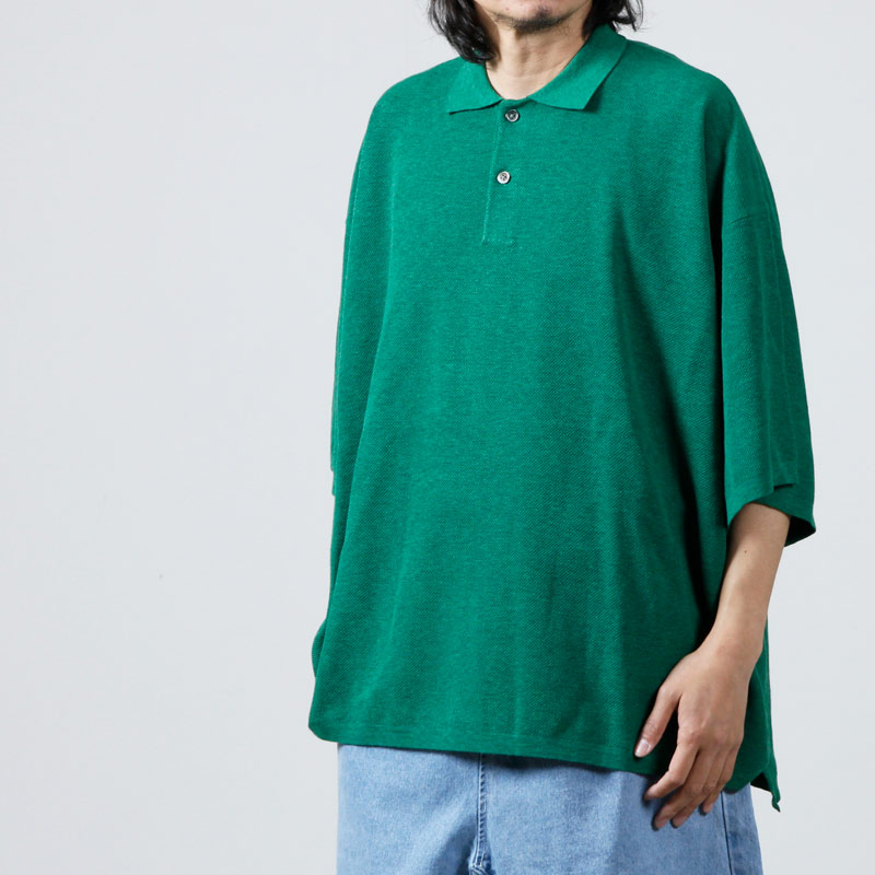 is-ness KNITTED BIG POLO イズネス L-