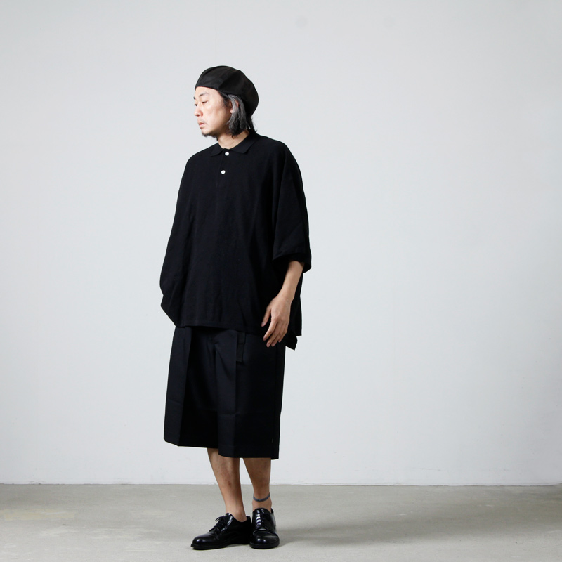 is-ness KNITTED BIG POLO ビッグ ポロシャツ-