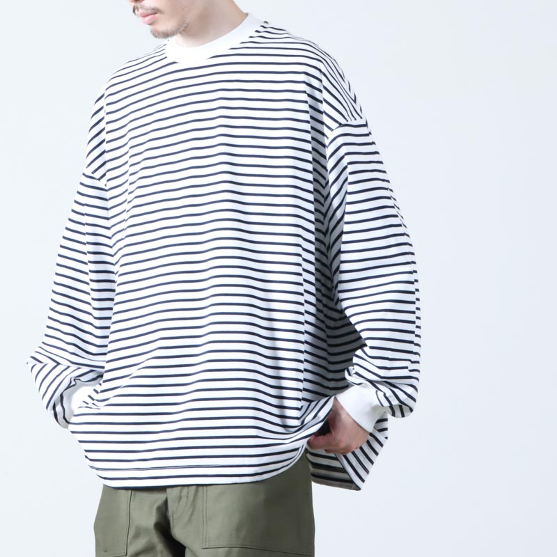 is-ness(ͥ) BALLOON STRIPES LONG SLEEVE T SHIRT