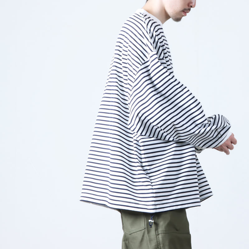 is-ness(ͥ) BALLOON STRIPES LONG SLEEVE T SHIRT