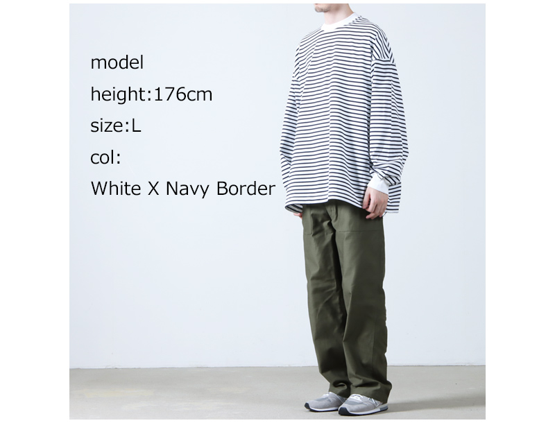 is-ness(ͥ) BALLOON STRIPES LONG SLEEVE T SHIRT