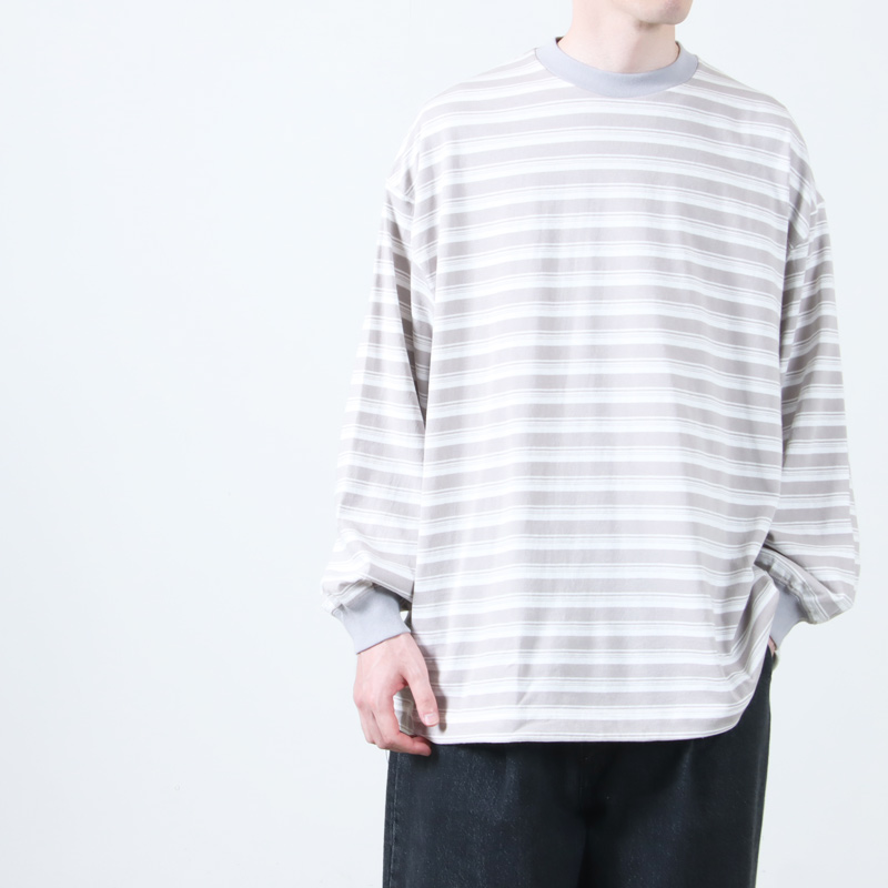 is-ness(ͥ) BALLOON STRIPES LONG SLEEVE T SHIRT