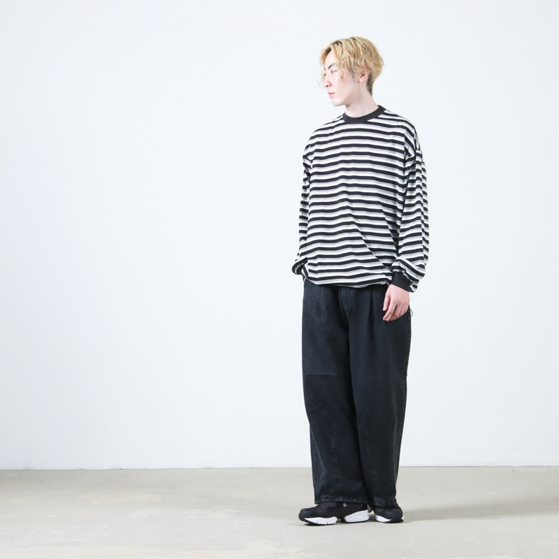 is-ness(ͥ) BALLOON STRIPES LONG SLEEVE T SHIRT