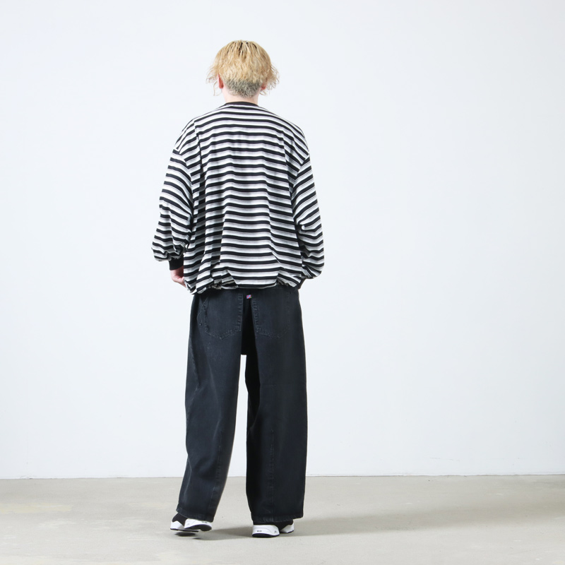 is-ness(ͥ) BALLOON STRIPES LONG SLEEVE T SHIRT