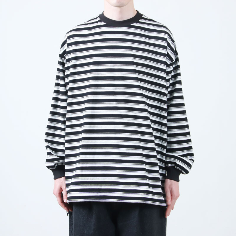 is-ness(ͥ) BALLOON STRIPES LONG SLEEVE T SHIRT