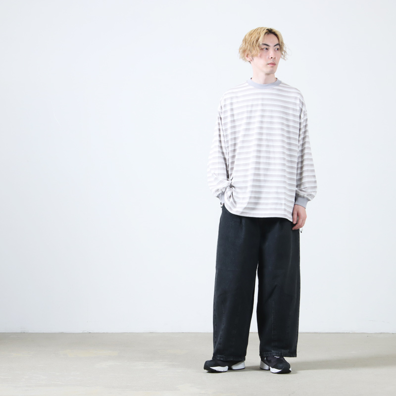 is-ness(ͥ) BALLOON STRIPES LONG SLEEVE T SHIRT