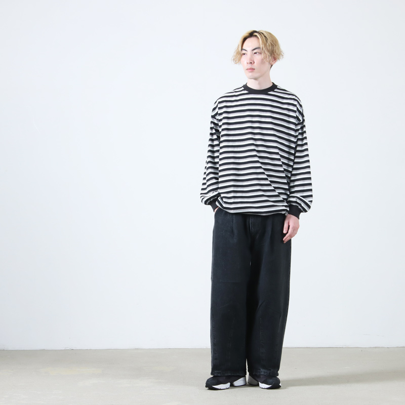 is-ness(ͥ) BALLOON STRIPES LONG SLEEVE T SHIRT