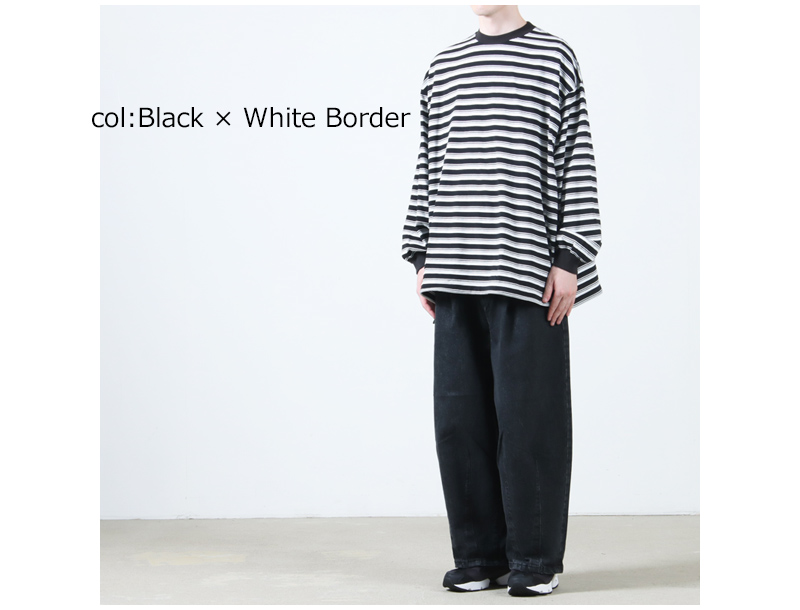 is-ness(ͥ) BALLOON STRIPES LONG SLEEVE T SHIRT