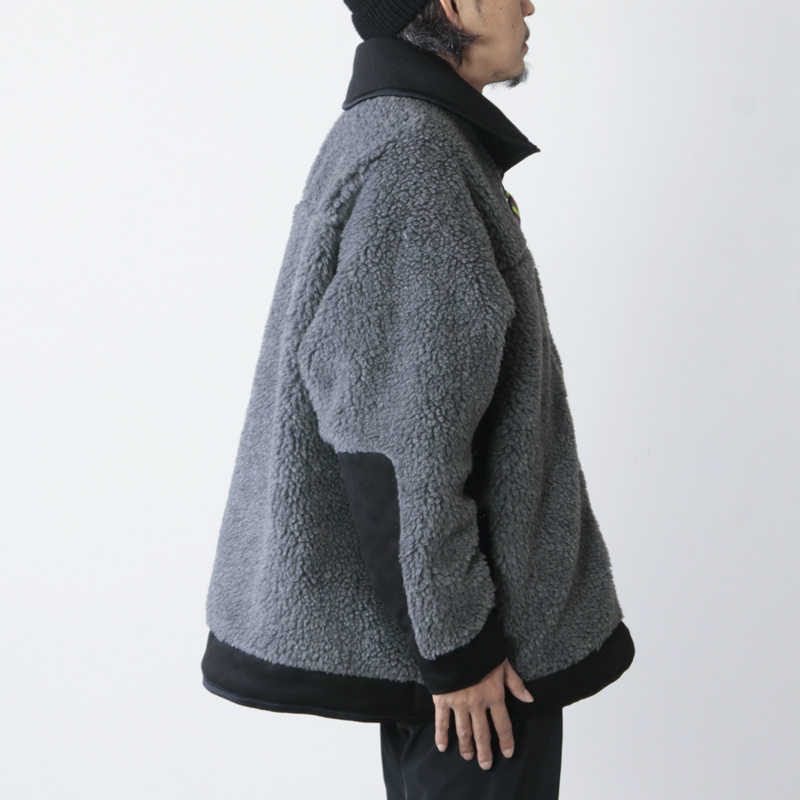 is-ness (イズネス) REVERSIBLE QUILTED FLEECE JACKET / リバーシブル 