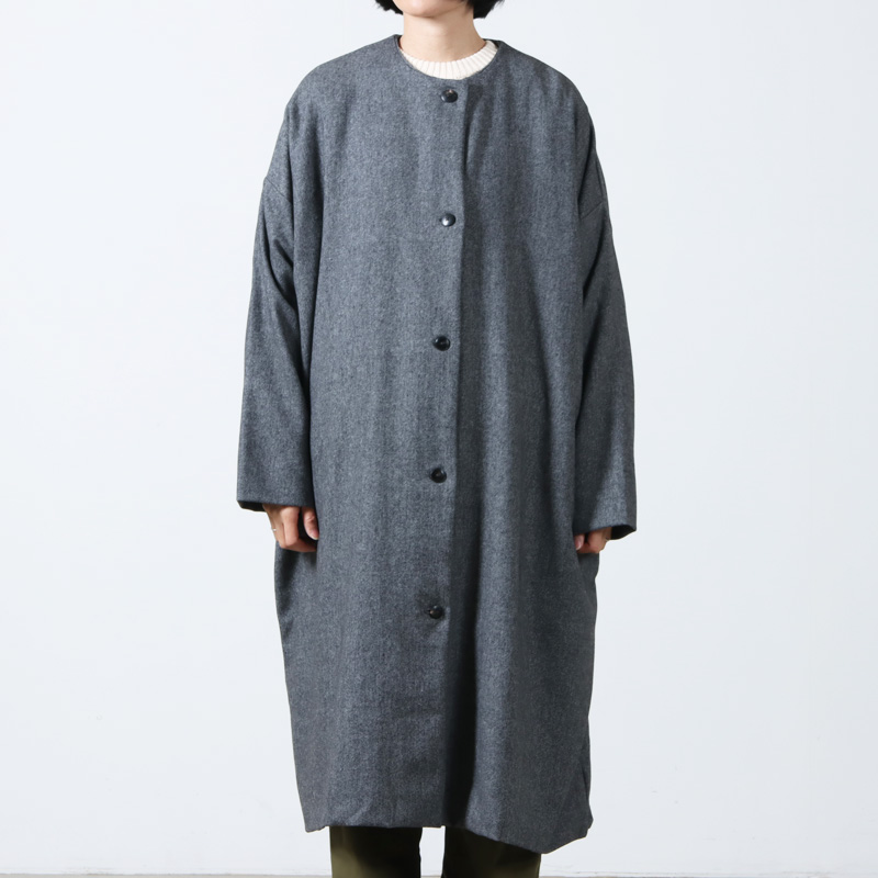 volume wool tailored coat charcoal gray - ジャケット・アウター