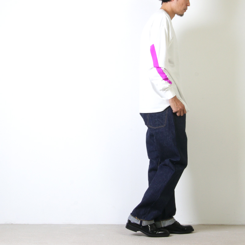 kaptain sunshine baggy cut straight denim pants