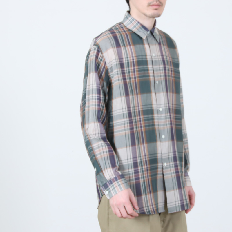 KAPTAIN SUNSHINE(����ץƥ󥵥󥷥㥤��) Gauze Plaid Plain Shirt