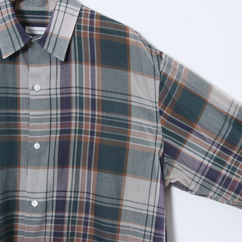 KAPTAIN SUNSHINE(����ץƥ󥵥󥷥㥤��) Gauze Plaid Plain Shirt