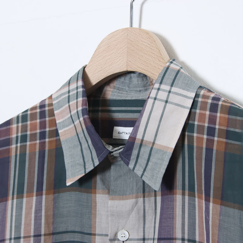 KAPTAIN SUNSHINE(����ץƥ󥵥󥷥㥤��) Gauze Plaid Plain Shirt