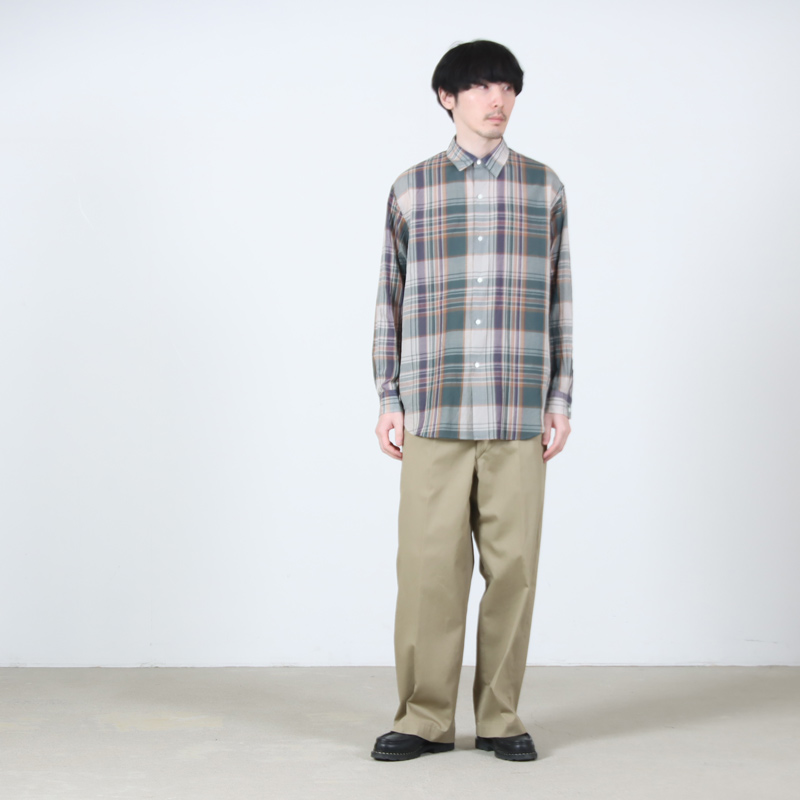 KAPTAIN SUNSHINE(����ץƥ󥵥󥷥㥤��) Gauze Plaid Plain Shirt
