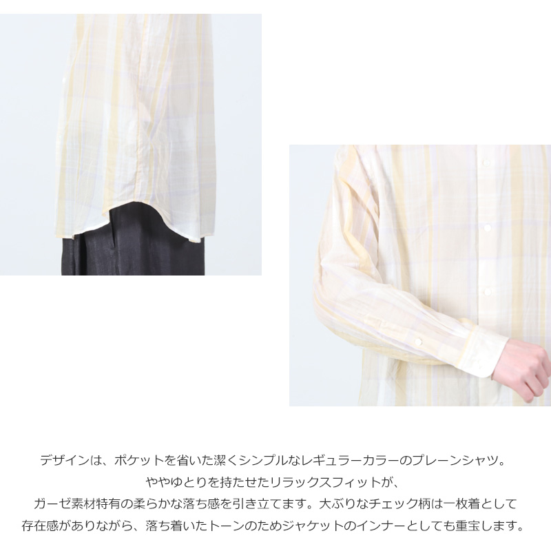 KAPTAIN SUNSHINE(����ץƥ󥵥󥷥㥤��) Gauze Plaid Plain Shirt