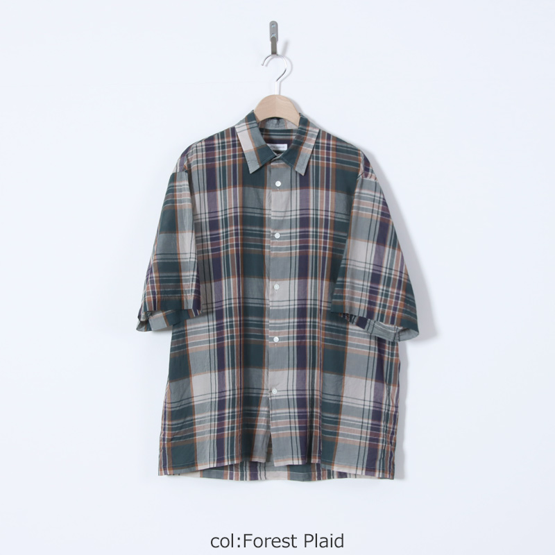 KAPTAIN SUNSHINE(����ץƥ󥵥󥷥㥤��) Gauze Plaid Plain SS Shirt