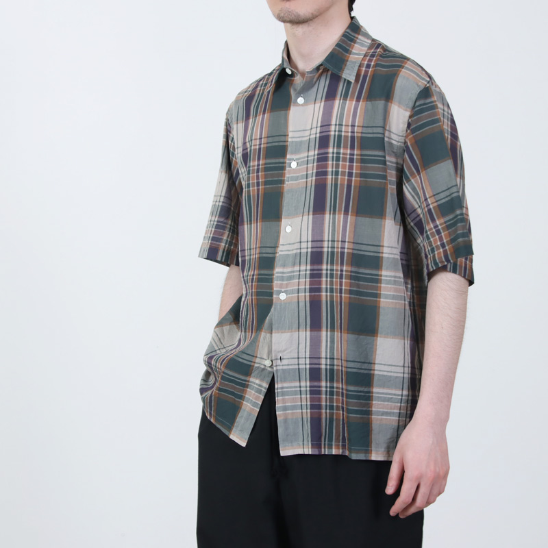 KAPTAIN SUNSHINE(����ץƥ󥵥󥷥㥤��) Gauze Plaid Plain SS Shirt