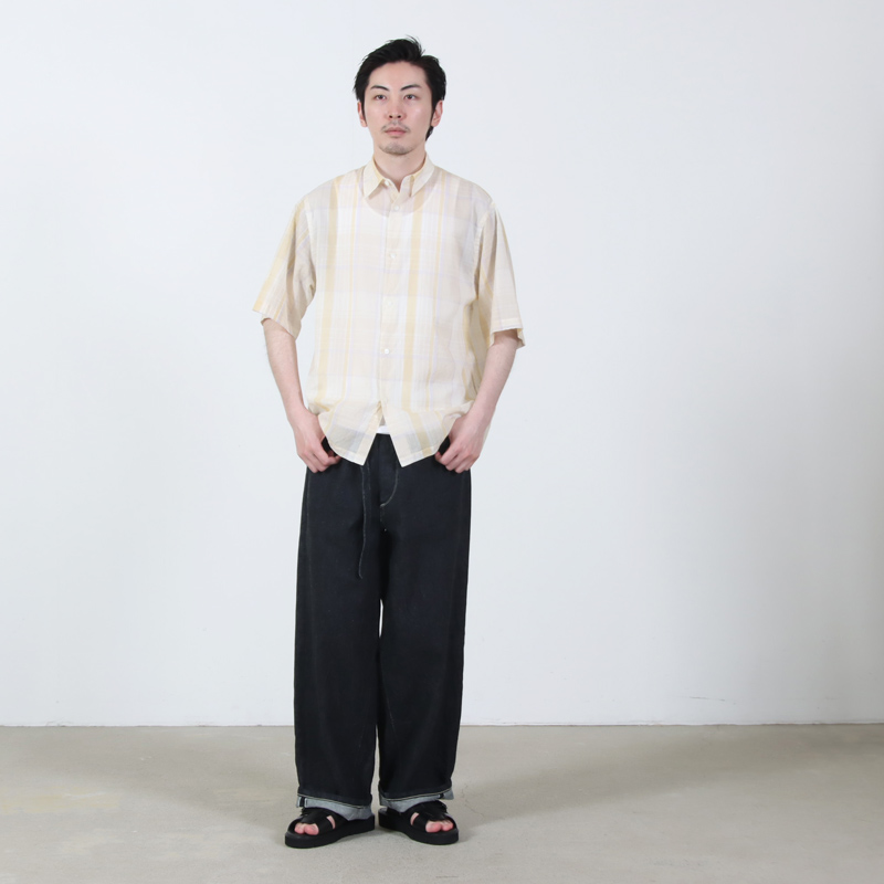 KAPTAIN SUNSHINE(����ץƥ󥵥󥷥㥤��) Gauze Plaid Plain SS Shirt