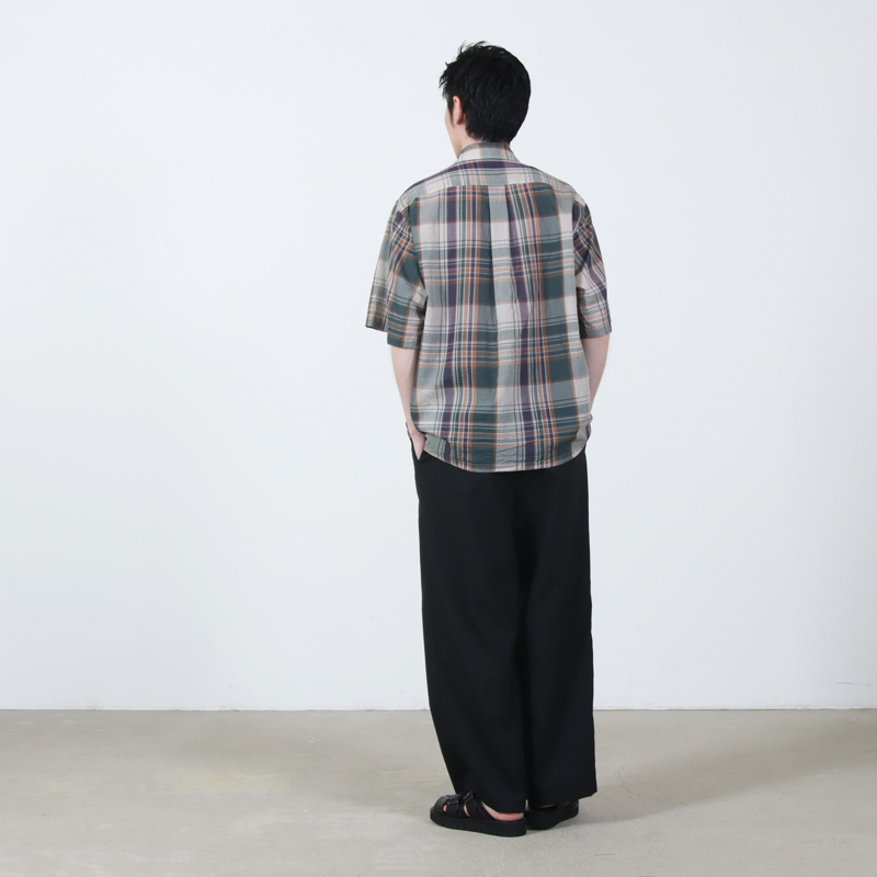 KAPTAIN SUNSHINE(����ץƥ󥵥󥷥㥤��) Gauze Plaid Plain SS Shirt