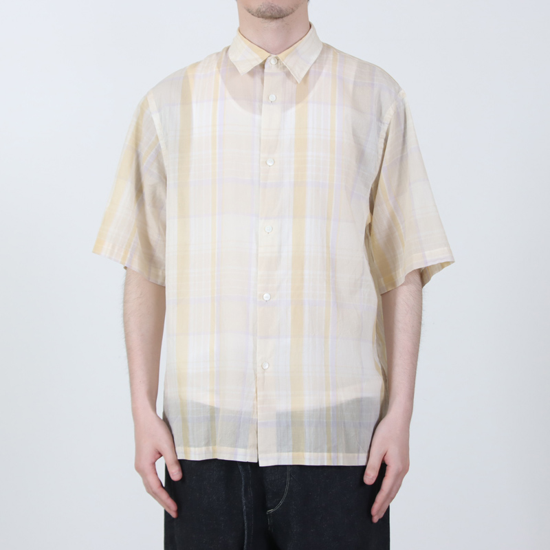 KAPTAIN SUNSHINE(����ץƥ󥵥󥷥㥤��) Gauze Plaid Plain SS Shirt