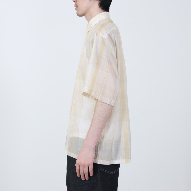 KAPTAIN SUNSHINE(����ץƥ󥵥󥷥㥤��) Gauze Plaid Plain SS Shirt