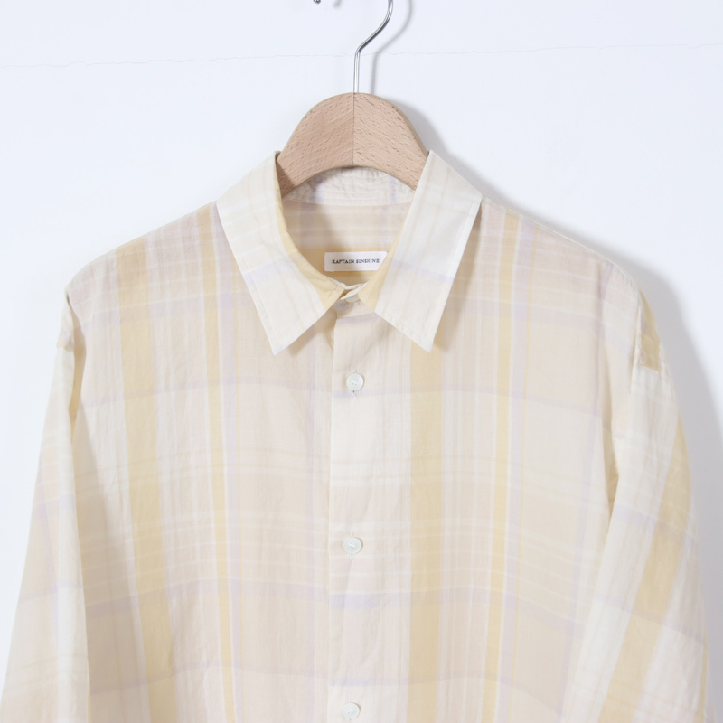 KAPTAIN SUNSHINE(����ץƥ󥵥󥷥㥤��) Gauze Plaid Plain SS Shirt