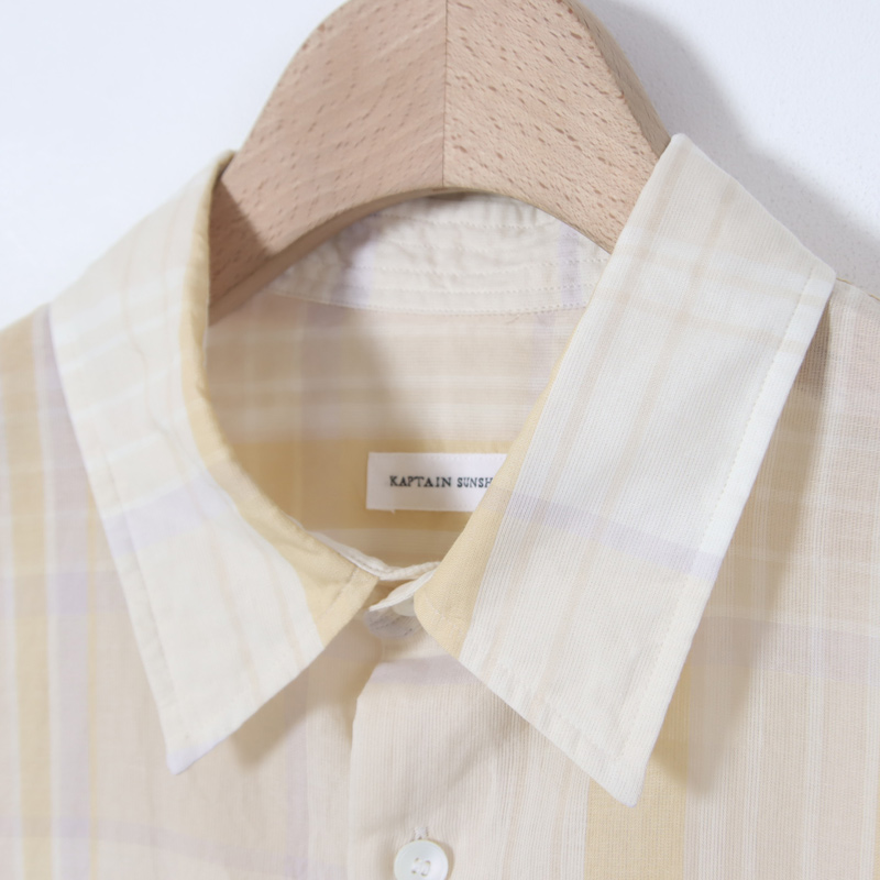 KAPTAIN SUNSHINE(����ץƥ󥵥󥷥㥤��) Gauze Plaid Plain SS Shirt