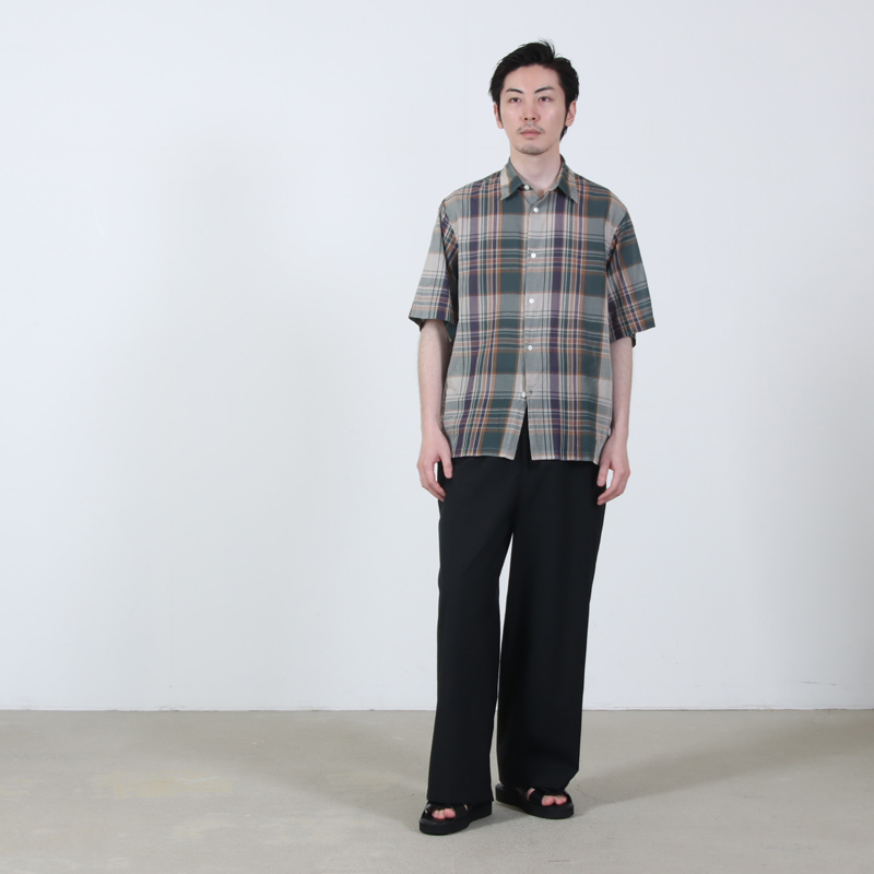 KAPTAIN SUNSHINE(����ץƥ󥵥󥷥㥤��) Gauze Plaid Plain SS Shirt