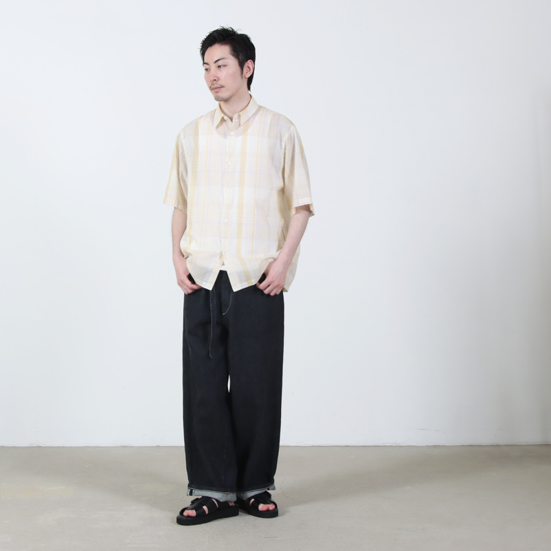 KAPTAIN SUNSHINE(����ץƥ󥵥󥷥㥤��) Gauze Plaid Plain SS Shirt