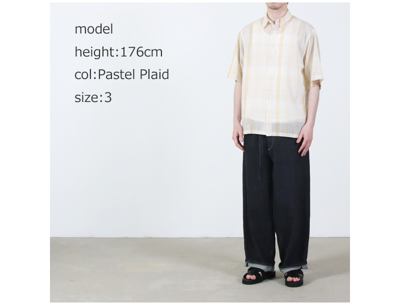 KAPTAIN SUNSHINE(����ץƥ󥵥󥷥㥤��) Gauze Plaid Plain SS Shirt