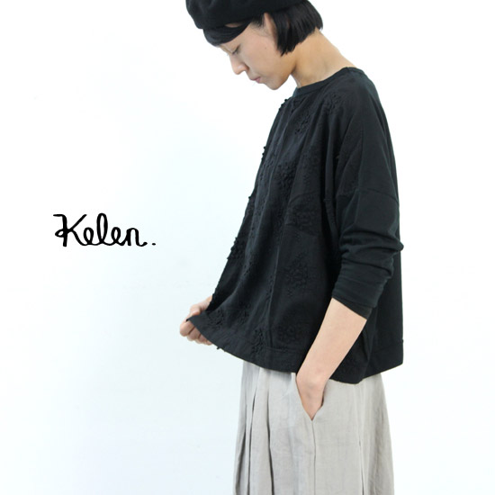 kelen() Flower Lace Fulid Line pullover Lou Embroidery