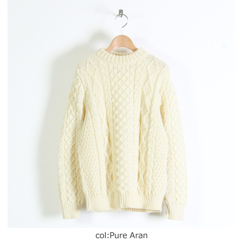 Kerry Woollen Mills(꡼ߥ륺) Aran Cable Crew Neck Sweater LITE #WOMEN