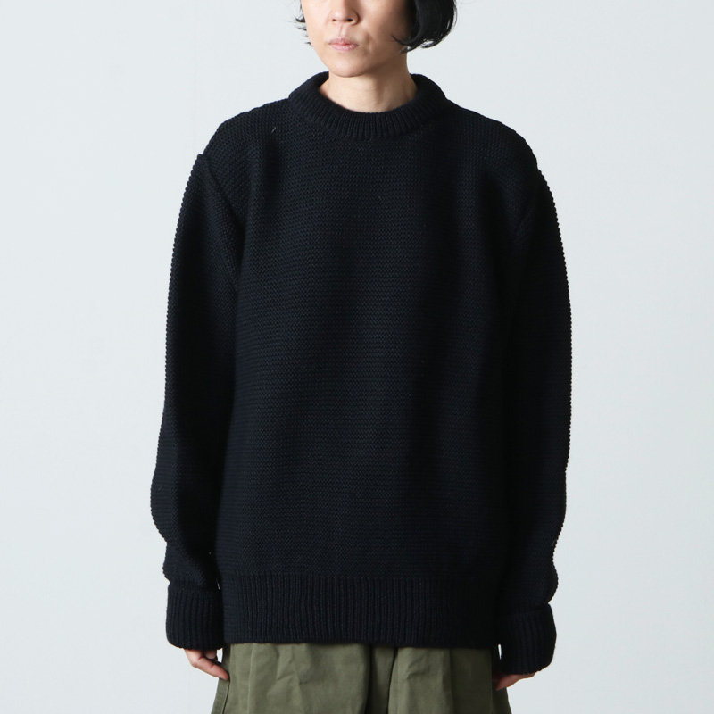 Kerry Woollen Mills(꡼ߥ륺) Pearl Stitch Drop Shoulder Crew Neck Sweater