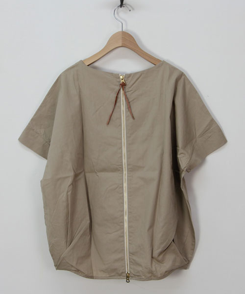 khaki /  back zip dolman blouse