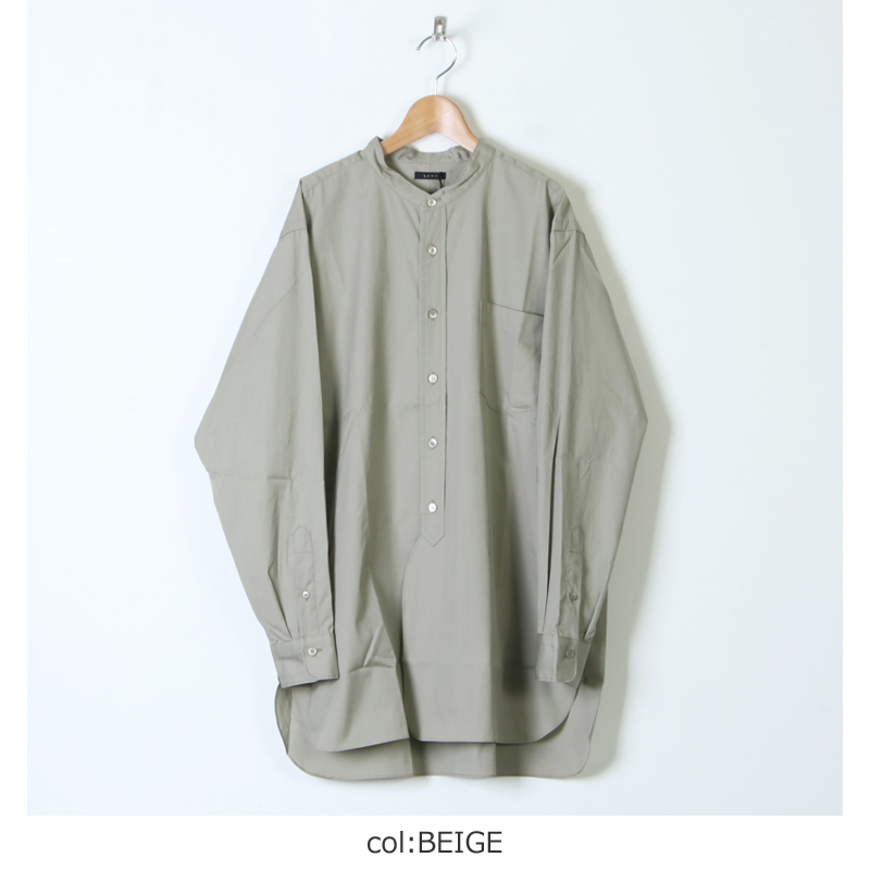 LENO (リノ) BAND COLLAR SHIRT / バンドカラーシャツ