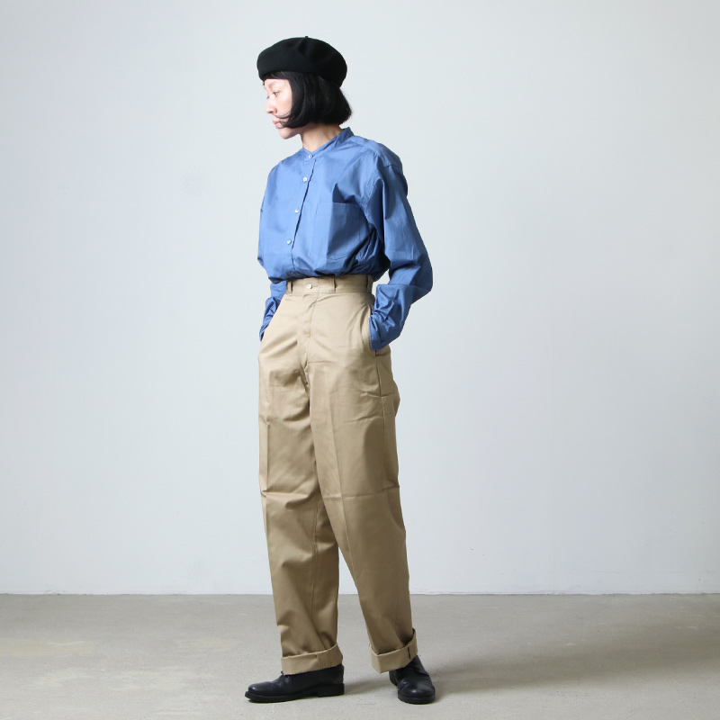 LENO WIDE CHINO TROUSERS ワイドチノパンツ - チノパン