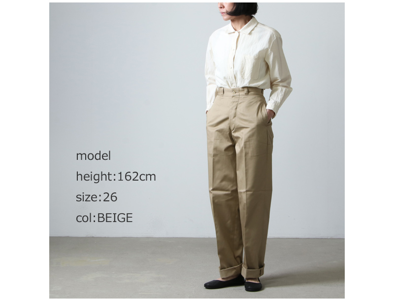 LENO (リノ) WIDE CHINO TROUSERS / ワイドチノトラウザース