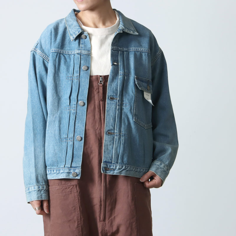 着丈58LENO BRENDA BIG TRUCKER JACKET FADE