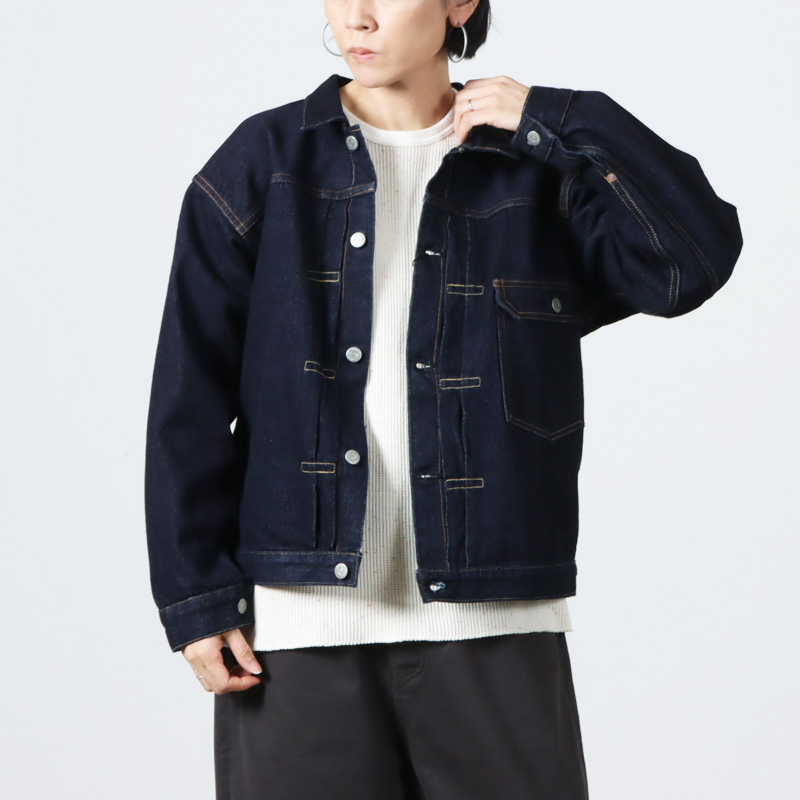 Gジャン/デニムジャケットLENO & Co リノ BRENDA TRUCKER JACKET デニムジャケット 01/インディゴ アウター L1801-JJ001【2400013401333】