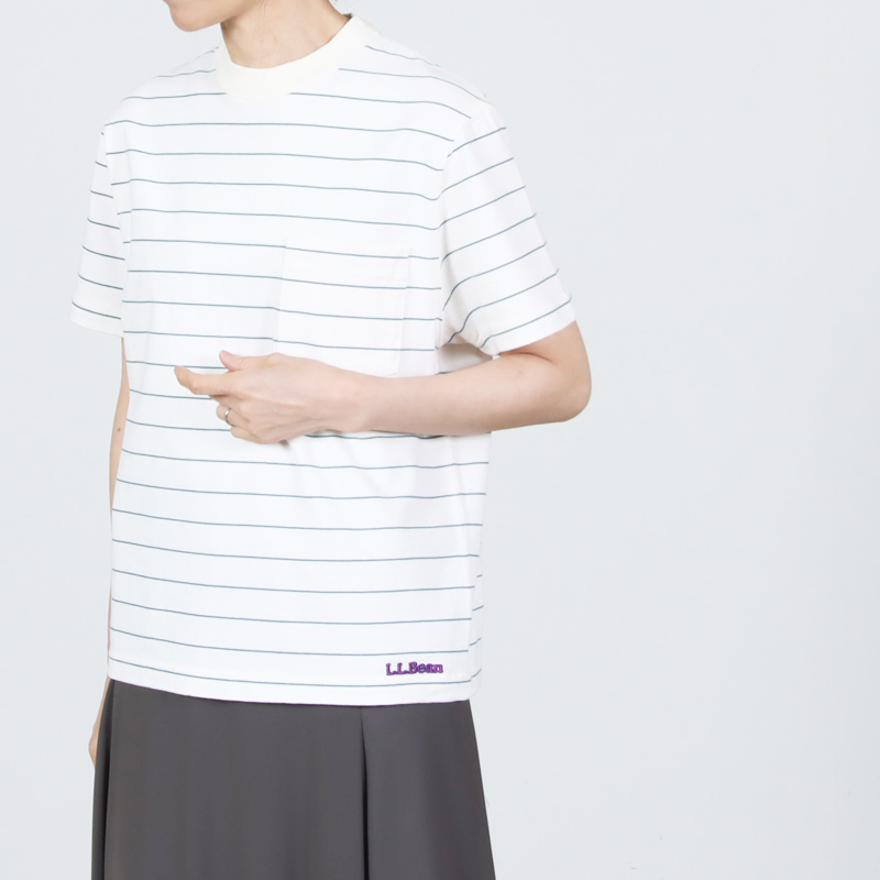 L.L.Bean(���륨��ӡ���) Union Short-Sleeve Striped Tee #WOMEN