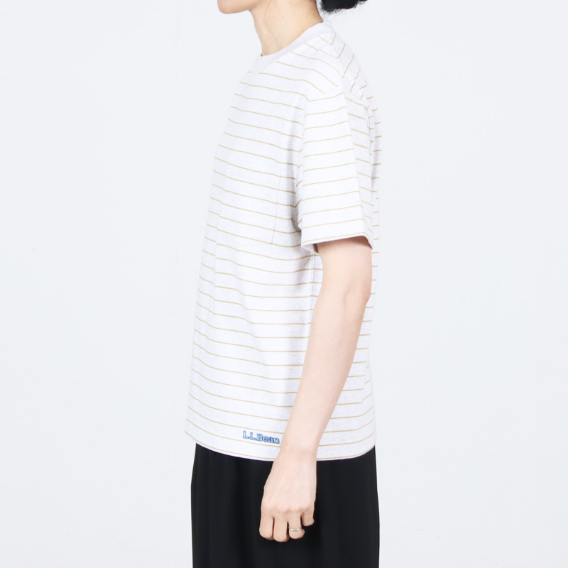 L.L.Bean(���륨��ӡ���) Union Short-Sleeve Striped Tee #WOMEN