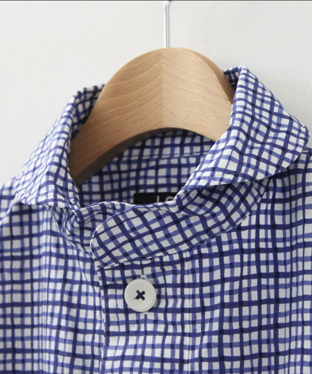 LOLO(ロロ) 定番プルオーバー型ペンシルチェックシャツ