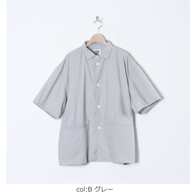 LOLO (ロロ) 片玉ポケット 半袖ビッグシャツ