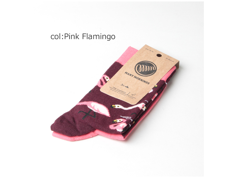 MANY MORNINGS(ˡ⡼˥󥰥) Regular Socks Pink Flamingo