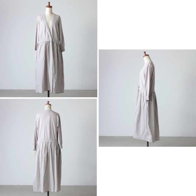 Mao Made マオメイド ハイツイストコットン切り替えカーディガン