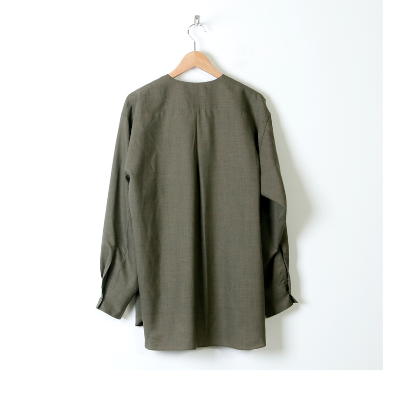 MARKAWARE (マーカウェア) NO COLLAR PULL OVER SHIRT / ノーカラー 