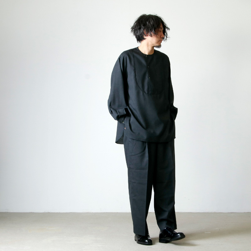 MARKAWARE (マーカウェア) NO COLLAR PULL OVER SHIRT / ノー