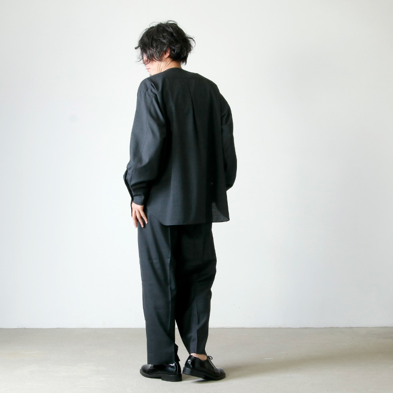 MARKAWARE (マーカウェア) NO COLLAR PULL OVER SHIRT / ノーカラー