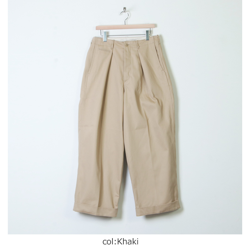 倉庫直送MARKAWARE / 41KHAKI WIDE (ORGANICCOTTON) パンツ